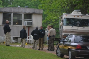 Investigators and deputies at the scene this morning.