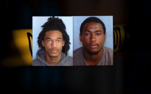 Robinson, left, remains at large. Johnson is in custody.