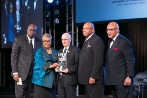 From left to right is David Pluviose, Executive Editor of the Diverse Issues In Higher Education Magazine, Dr. Charlene Dukes, Chair of the AACC Board of Directors and President of Prince George&#039;s Community College in Maryland, Michael Felt, Chair of the Halifax Community College Board of Trustees, and Dr. Ervin V. Griffin, Sr., President/CEO of Halifax Community College, Dr. Walter Bumphus, President and CEO of the American Association of Community Colleges.