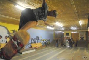 A local skater practices moves.