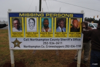 A sign for the missing in Northampton County.