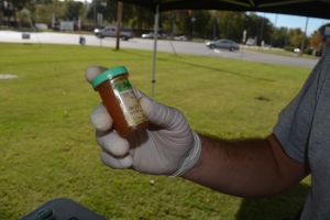 An older prescription bottle was among the items collected locally.
